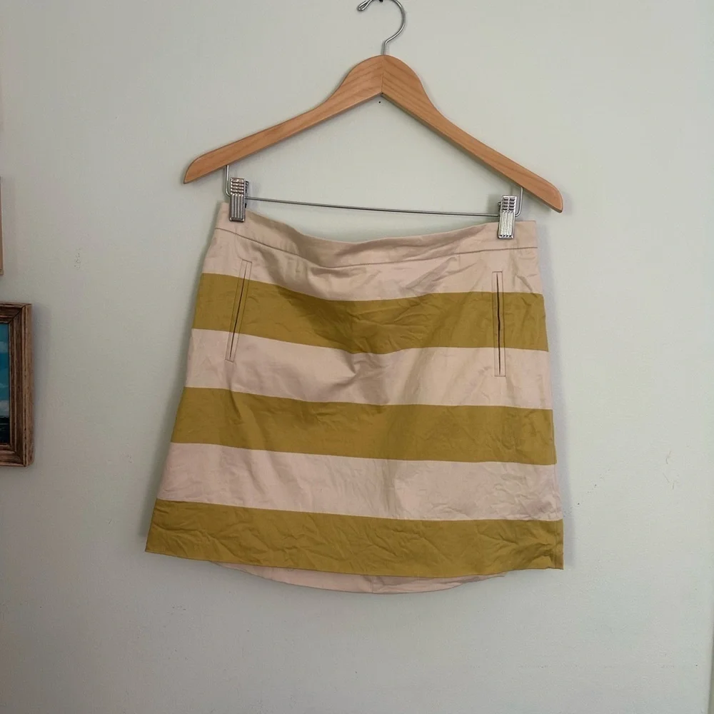 J. Crew Cream and Gold A-Line Skirt